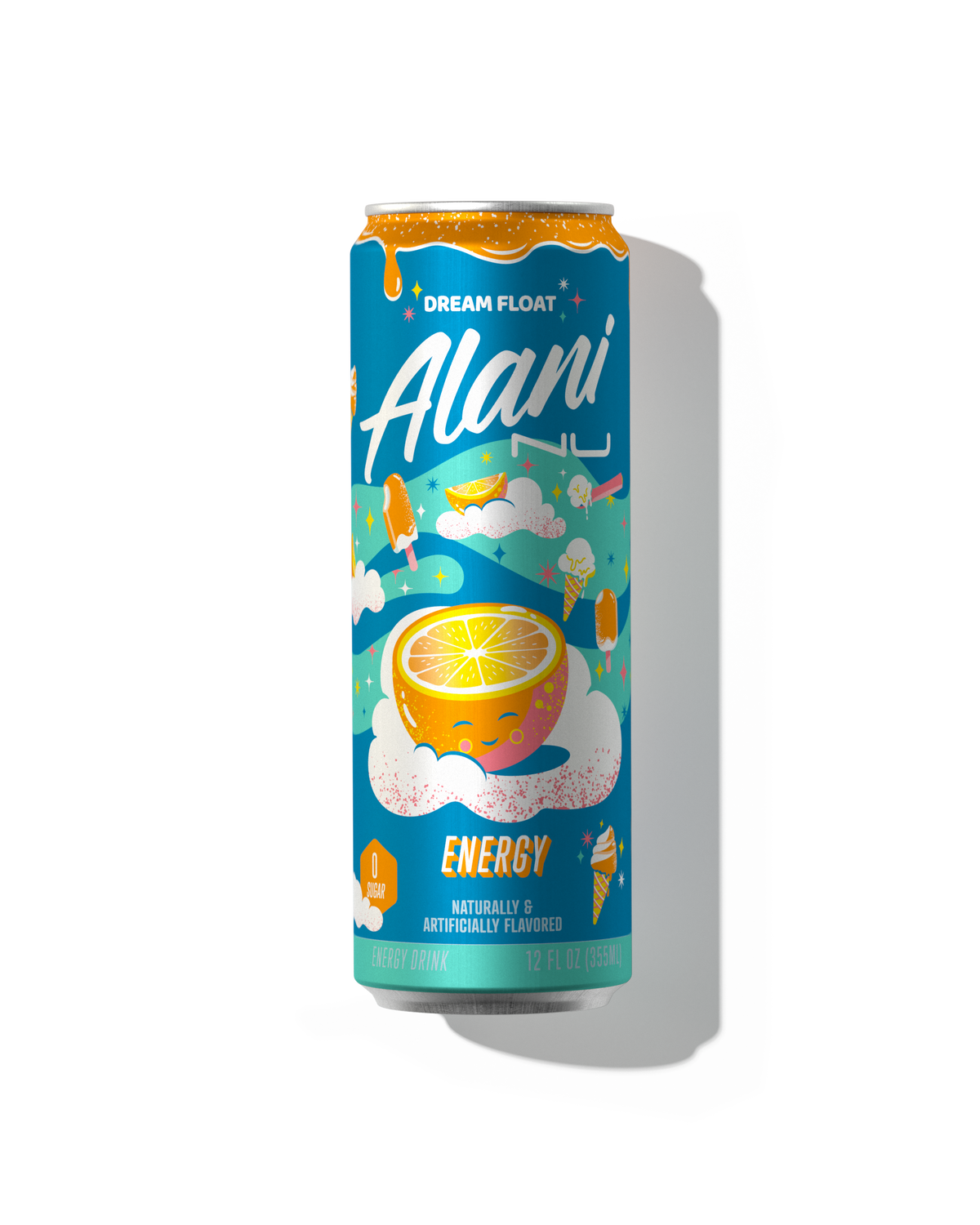 A 12 fl oz can energy drink in Dream Float flavor.